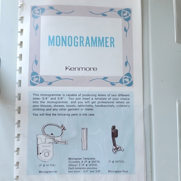 Vintage Sears Kenmore MONOGRAMMER and TEMPLATES & 29 PATTERN CAMS - Picture 2 of 5